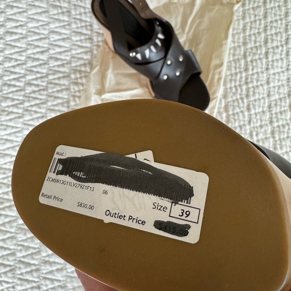 NWOT Marni Leather Cutout Accent Slingback Sandals - Picture 6 of 6